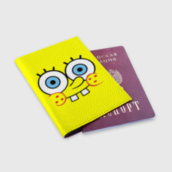 Обложка для паспорта матовая кожа Губка Боб - фото 2