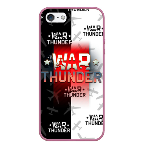 Чехол для iPhone 5/5S матовый War thunder Вар Тандер, цвет розовый