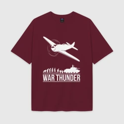 Женская футболка Oversize хлопок texturе War thunder Вар Тандер