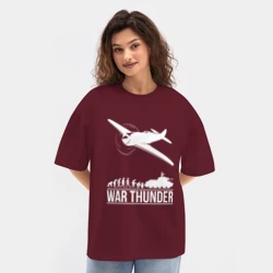 Женская футболка Oversize хлопок texturе War thunder Вар Тандер - фото 2