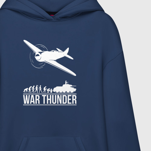 Худи SuperOversize хлопок War thunder Вар Тандер, цвет темно-синий - фото 3