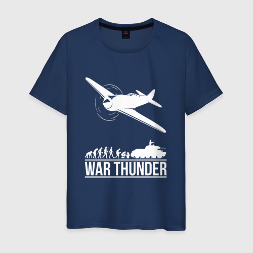 Мужская футболка из хлопка с принтом War thunder Вар Тандер, вид спереди №1