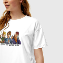 Женская футболка хлопок Oversize RimWorld персонажи - фото 2