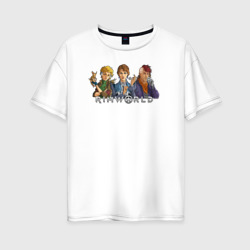 Женская футболка хлопок Oversize RimWorld персонажи