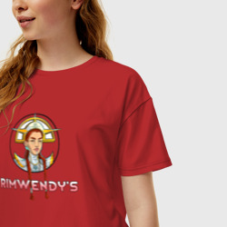 Женская футболка хлопок Oversize RimWorld Rimwendy's - фото 2
