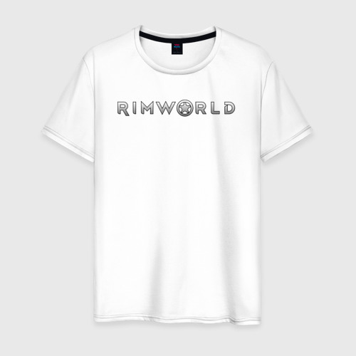 Мужская футболка из хлопка с принтом RimWorld logo, вид спереди №1