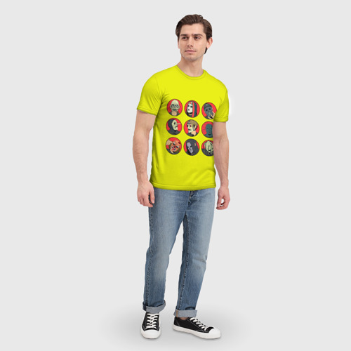Мужская футболка 3D с принтом Sliknot bros, вид сбоку #3