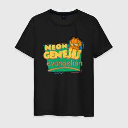 Мужская футболка хлопок Garfield genesis Evangelion