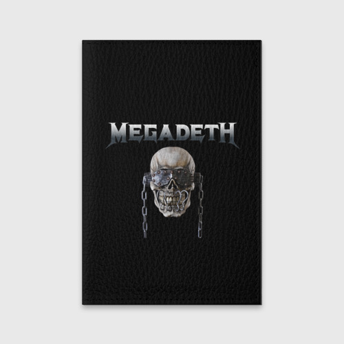 Обложка для паспорта матовая кожа Megadeth, цвет черный