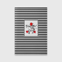 Обложка для паспорта матовая кожа Скетч влюбленные мальчик и девочка 