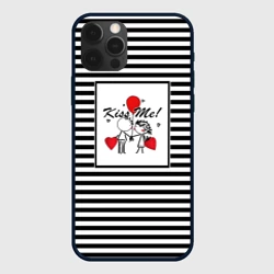 Чехол для iPhone 12 Pro Скетч влюбленные мальчик и девочка 