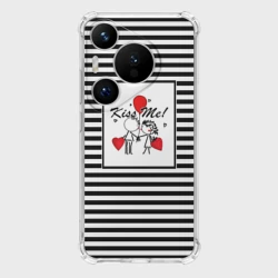 Чехол для Huawei Pura 70 Скетч влюбленные мальчик и девочка 