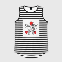 Мужская спортивная майка 3D Скетч влюбленные мальчик и девочка 