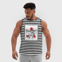 Мужская спортивная майка 3D Скетч влюбленные мальчик и девочка  - фото 2