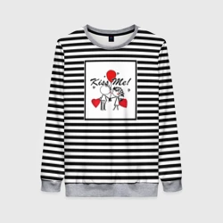 Женский свитшот 3D Скетч влюбленные мальчик и девочка 