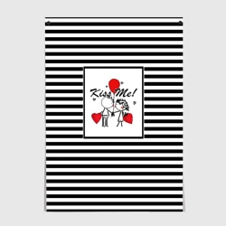 Постер Скетч влюбленные мальчик и девочка 