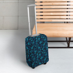 Чехол для чемодана 3D Синий  полигональный паттерн - фото 2
