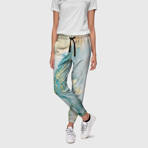 Женские брюки 3D Абстрактный мрамор, цвет 3D печать - фото 3