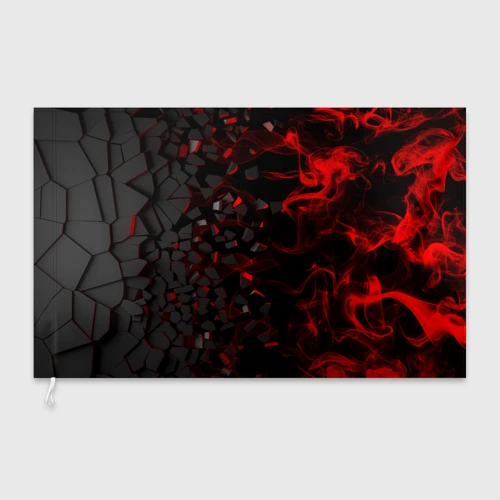 Флаг 3D 3Д Разлом 3D Плиты и огонь