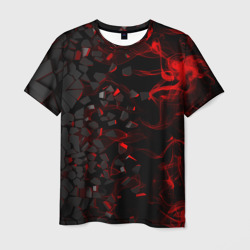 3Д Разлом 3D Плиты и огонь – Мужская футболка 3D с принтом купить со скидкой в -26%