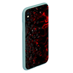 Чехол для iPhone XS Max матовый 3Д Разлом 3D Плиты и огонь - фото 2