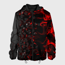 Куртка демисезонная 3Д Разлом | 3D Плиты и огонь (Мужская)