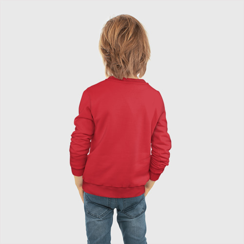 Детский свитшот хлопок с принтом 4 ЧЕРЕПА / SKULLS / NEON, вид сзади #2