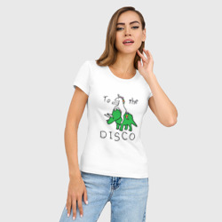 Женская футболка хлопок Slim To the disco на дискотеку - фото 2