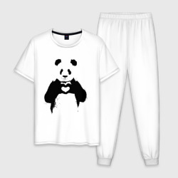 Мужская пижама хлопок Панда лайк любовь Panda love