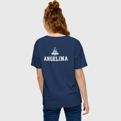 Женская футболка хлопок Oversize Ангелина Корона на спине - фото 2