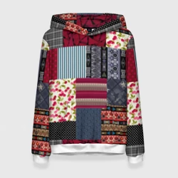 Женская толстовка 3D Деревянные отделочные пэчворк узоры