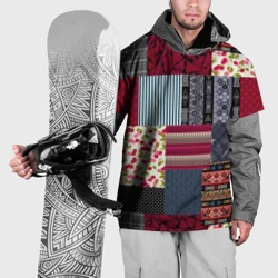 Накидка на куртку 3D Деревянные отделочные пэчворк узоры