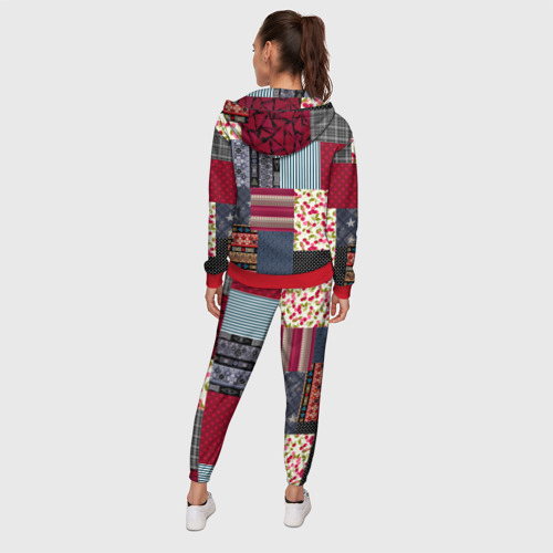 Женский костюм 3D Деревянные отделочные пэчворк узоры, цвет красный - фото 4