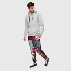 Мужские брюки 3D Деревянные отделочные пэчворк узоры - фото 2