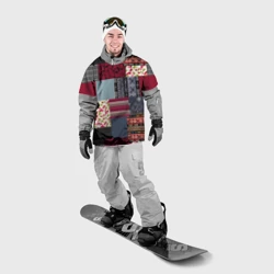 Накидка на куртку 3D Деревянные отделочные пэчворк узоры - фото 2