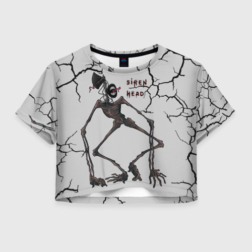 Женская футболка Crop-top 3D Horror СиреноголовыйИгра Ужастик, цвет 3D печать