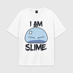 Мужская футболка Oversize хлопок texturе I am slime, Я слизь