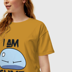 Женская футболка хлопок Oversize I am slime, Я слизь - фото 2