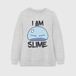 Женский свитшот oversize без начеса хлопок I am slime, Я слизь