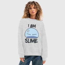Женский свитшот oversize без начеса хлопок I am slime, Я слизь - фото 2