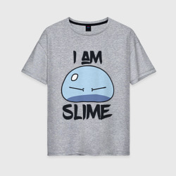 Женская футболка хлопок Oversize I am slime, Я слизь