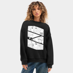 Женский свитшот oversize без начеса хлопок Майки, Манджиро Сано - фото 2