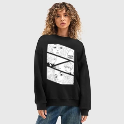 Женский свитшот oversize без начеса хлопок Майки, Манджиро Сано - фото 2