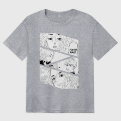 Женская футболка хлопок Oversize Майки, Манджиро Сано