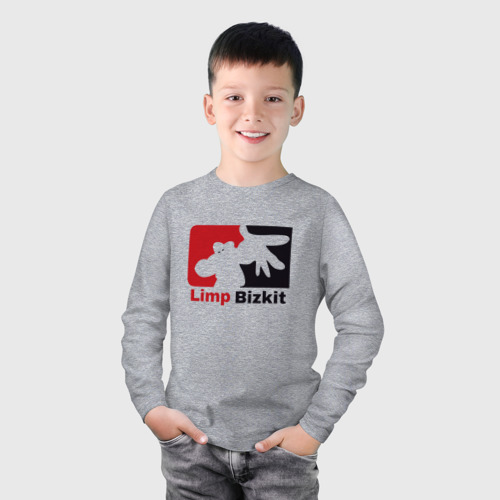 Детский лонгслив хлопок с принтом Limp Bizkit, фото на моделе #1
