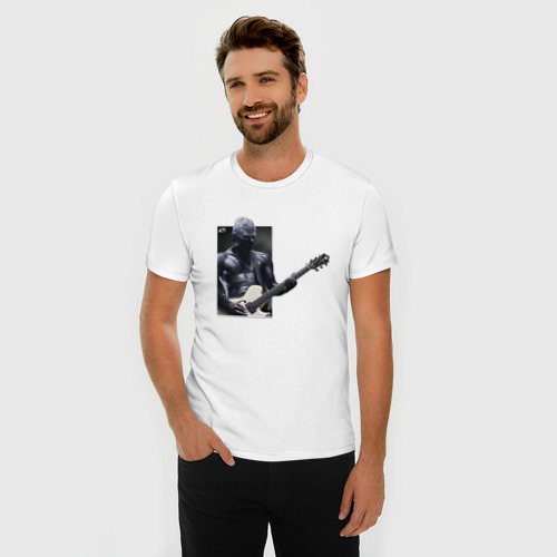 Мужская футболка хлопок Slim Уэс, цвет белый - фото 3