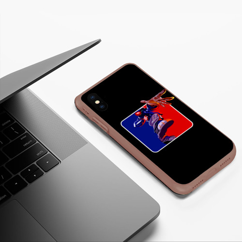 Чехол для iPhone XS Max матовый Logo LB, цвет коричневый - фото 5