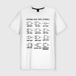 Приталенная футболка Common logic gate symbols (Мужская)