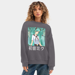 Женский свитшот oversize без начеса хлопок Бесконечное лето Мику - фото 2