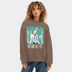 Женский свитшот oversize без начеса хлопок Бесконечное лето Мику - фото 2
